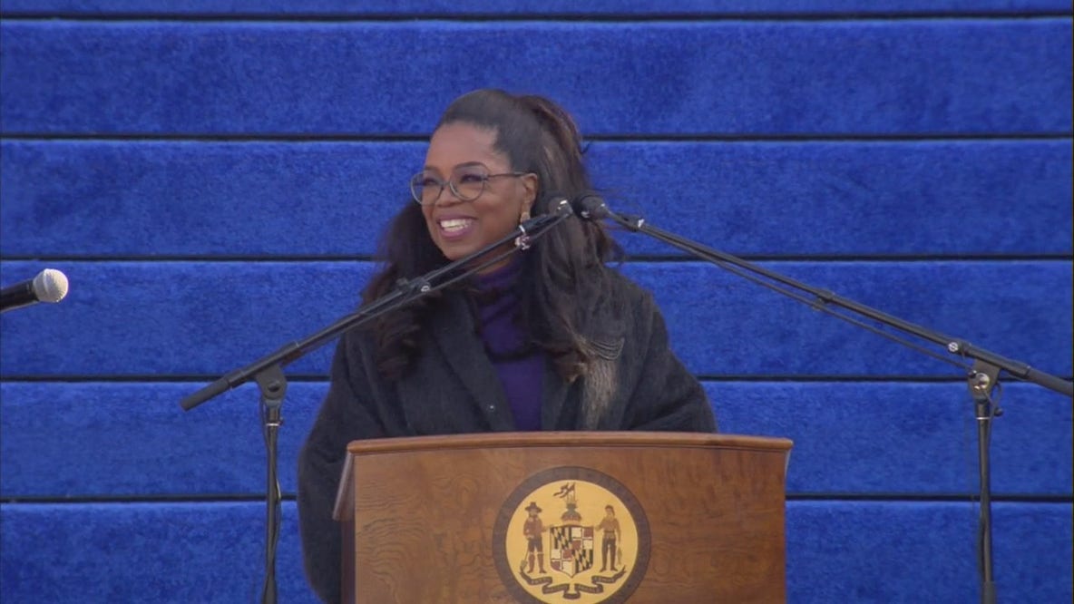 Oprah Winfrey speaks at Maryland Governor Wes Moore’s inauguration
